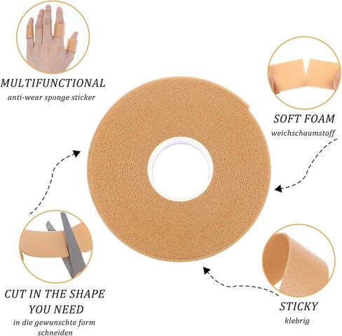 4Rolls Toe Tape for Pointe Shoes, Waterproof Tape for Skin,1 in x 5.47 Yards Foam Tape for Anti-wear Heel, Tapes Medical for Point Shoes Hand Foot Toe Protector Prevention Skin Feet Chafing in Saudi Arabia