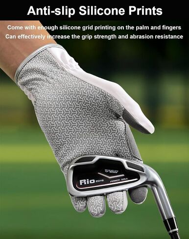 A Pair Touchscreen Golf Gloves Men Golf Gloves Women, Silicone Anti-Slip Mens Golf Rain Gloves Left and Right Hand Golf Glove, Beathable Lightweight Sport Gloves Horse Riding Gloves in Saudi Arabia