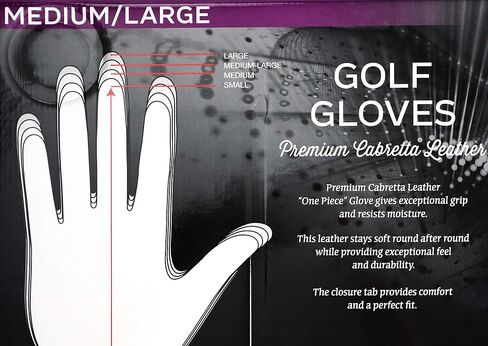 Kirkland Signature Men's Golf Gloves Premium Cabretta Leather, Medium/Large, 3 Pack in Saudi Arabia