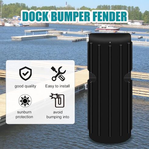 Dock Pumper Fender ، حماية قابلة للنفخ - مصدات قفص القوارب الشاقة ، حماية الأرصفة والسفن من الأضرار التي تسببت في تصادمات ، 2 عبوة （أسود） in Kuwait