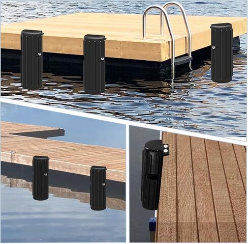 Dock Pumper Fender ، حماية قابلة للنفخ - مصدات قفص القوارب الشاقة ، حماية الأرصفة والسفن من الأضرار التي تسببت في تصادمات ، 2 عبوة （أسود） in Kuwait