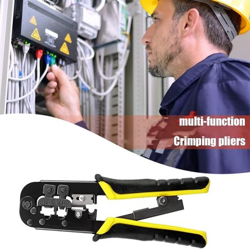 Network LAN Cable Crimper Cutter Ratchet Cable Wire Stripper Pliers Pressing Clamp Crimping Tools(Blue) in Saudi Arabia