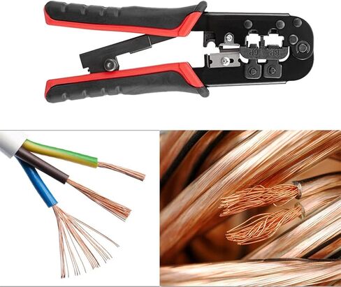 Network LAN Cable Crimper Cutter Ratchet Cable Wire Stripper Pliers Pressing Clamp Crimping Tools(Blue) in Saudi Arabia