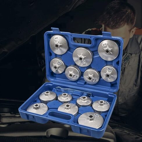 15pcs 901~915 Oil Filter Wrench 1/2" Square Drive Cap Oil Filter Wrench Socket Car Hand Remover Tool in Saudi Arabia