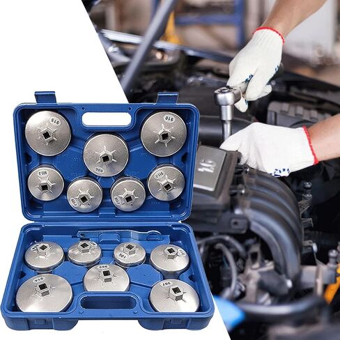 15pcs 901~915 Oil Filter Wrench 1/2" Square Drive Cap Oil Filter Wrench Socket Car Hand Remover Tool in Saudi Arabia