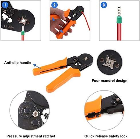 PLIRS Automatic Wire Cable Cable Comper Terminals Kit Thip Scenping Trecming Tool Tools (Orange ، D) in Saudi Arabia