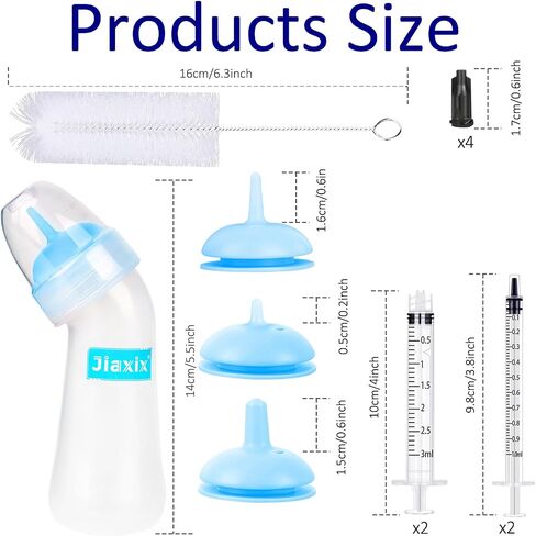 Pet Nursing Bottle Kit for Newborn Animals,Kitten Bottle Feeding Kit Silicone Anti-Choking Nipple and Kitten Syringe for Kittens Puppys Rabbits Squirrel (Yellow) in Kuwait