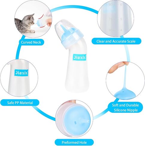 Pet Nursing Bottle Kit for Newborn Animals,Kitten Bottle Feeding Kit Silicone Anti-Choking Nipple and Kitten Syringe for Kittens Puppys Rabbits Squirrel (Yellow) in Kuwait