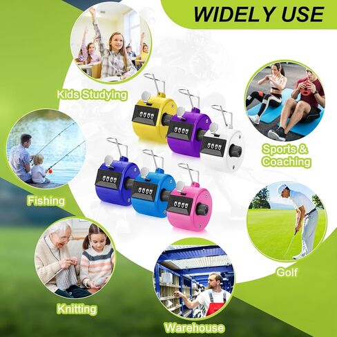 10/20 Pieces Handheld Tally Counter 4 Digit Mechanical Clicker Counter Multicolour Handheld Counter Clicker Plastic Pitch Counter for Counting School Golf Coaching Sports Knitting Events in Kuwait