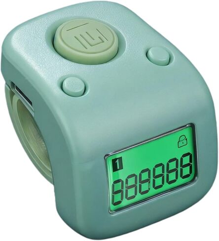 Electronic Clicker Counter, Portable Tally Counter with 6 Channels for Multiple Uses, PC Material Finger Counter with LCD Display, Wide Counting Range for All Applications (Green) in Saudi Arabia