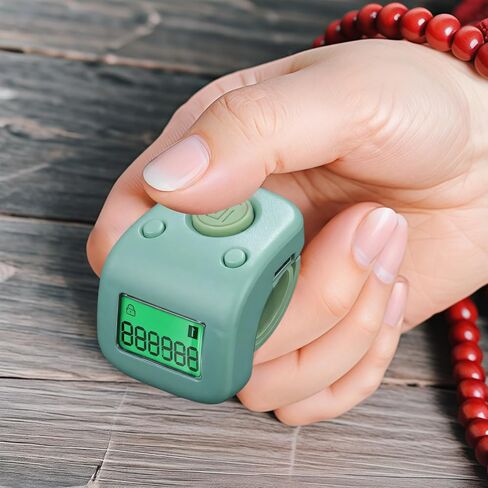 Electronic Clicker Counter, Portable Tally Counter with 6 Channels for Multiple Uses, PC Material Finger Counter with LCD Display, Wide Counting Range for All Applications (Green) in Saudi Arabia