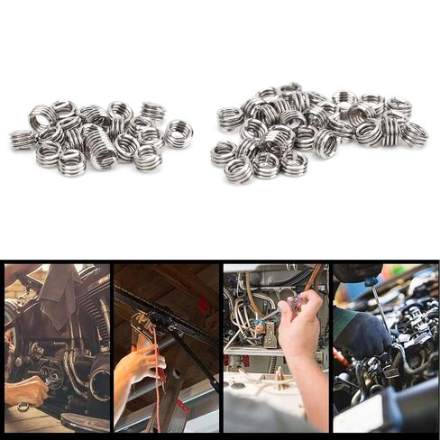 سلسلة إدراج سلك المسمار الدعامة جلبة إصلاح مجموعة حماية 50pcs مقبس غمد المقاوم المقاوم للصدأ من الفولاذ المقاوم للصدأ للمعدات الميكانيكية لسيارات الطيران (1D) in Kuwait