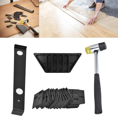 Flooring Installation Kit Laminate Tool with Rubber Hammer Pull Bar Tapping Block 20Pcs Spacers for Wood Laminate Flooring Installation in Saudi Arabia