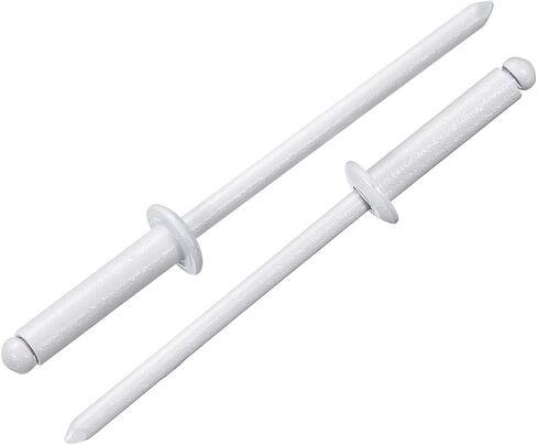 uxcell 100Pcs 1/8"x1/2" Round Head Blind Rivets, Zinc-Plated Carbon Steel Grip and Mandrel Cap Blind Rivets, White in Saudi Arabia