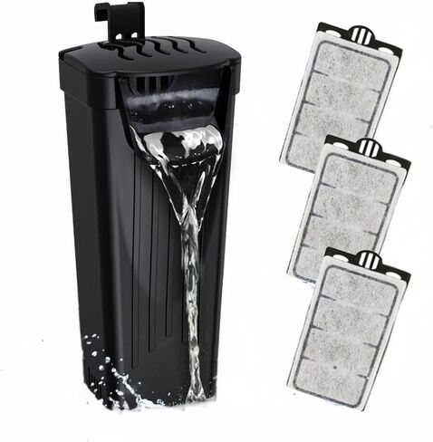 GOZILLA Turtle Tank Filter 74GPH, Low Water Level Turtle Tank 3.5W Fish Tank Aquarium Filters for Small Tanks up to 15 Gallons Include 4 Replacement Cartridges.(Black) in Kuwait