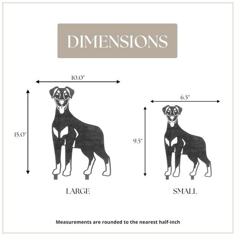 Corten Steel Standing Deberman Pinscher Dog Silhouette Yard Stake (صغير) in Kuwait