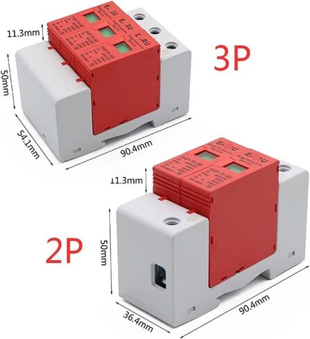 Arrester Device SPD 2P 3P DC 500V 800V 1000V 20KA~40KA 30KA~60KA House Lightning Surge Protector Protective Low-Voltage Arrester Device PV Solar (Color : B, Size : DC500V 40KA) in Kuwait