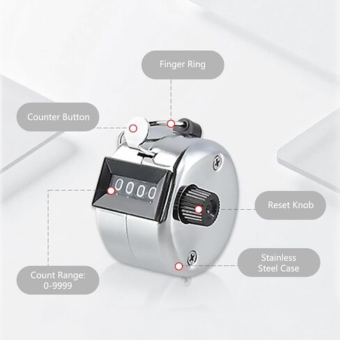 Clicker Counter 4 Pcs Hand Counter Clicker 2.2 * 2.5 * 1.1in Counters, with Metal Shell, 4 Digits, Suitable for Golf, Laps and Rows (Normal Type*2+Base Type*2) in Saudi Arabia