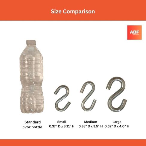 2 Count – ABF Heavy Duty S Hooks (0.52" x 4.0") – 5500 lb Capacity – Thick Steel for Garage, Tools, Trailer, Chains, Farm Use in Saudi Arabia