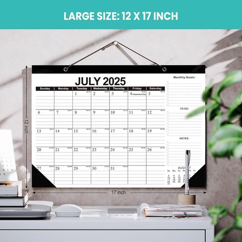 Comix Floral Desk Calendar - 18 Month Wall Calendar 2025-2026 (July 2025–Dec 2026) | 17"x12" Large Monthly Planner for Home, School & Office in Saudi Arabia
