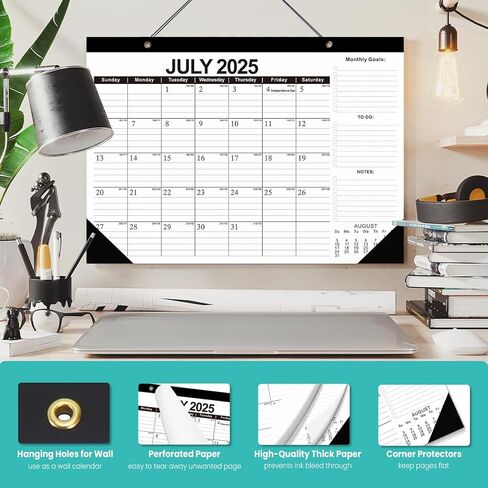 Comix Floral Desk Calendar - 18 Month Wall Calendar 2025-2026 (July 2025–Dec 2026) | 17"x12" Large Monthly Planner for Home, School & Office in Saudi Arabia