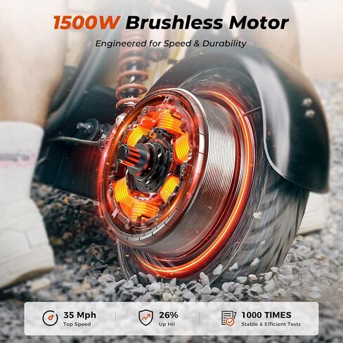 iScooter Adult Electric Scooter with Seat, 1500W Motor, 35 MPH Speed,45 Miles Range,15" Tubeless Pneumatic Tires, Dual Suspension, Hydraulic Disc Brake, Commuter E Scooter for Adults with Basket & Bag in Kuwait