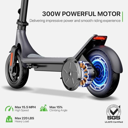 Megawheels Electric Scooter ، 500W/350W SCOOTER ELECTRY للبالغين ، ومدى من 19-31 ميلًا ، وإطارات 8.5/10in ، وسرعة 15.5 ميلاً في الساعة ، والتحكم في التطبيق الذكي Escooter للتنقل ، والخارجية ، والسفر القصير UL2272 in Saudi Arabia
