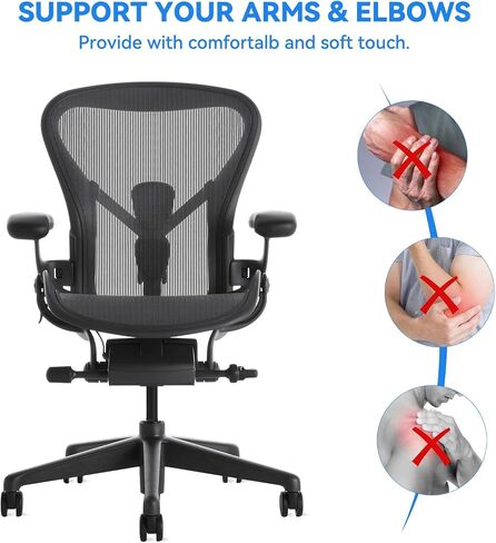 Replacement Arm Pads Caps for Herman Miller Aeron Chair – Compatible with Remastered Version Only, Black 1 Pair(Not for Classic Aeron) in Saudi Arabia