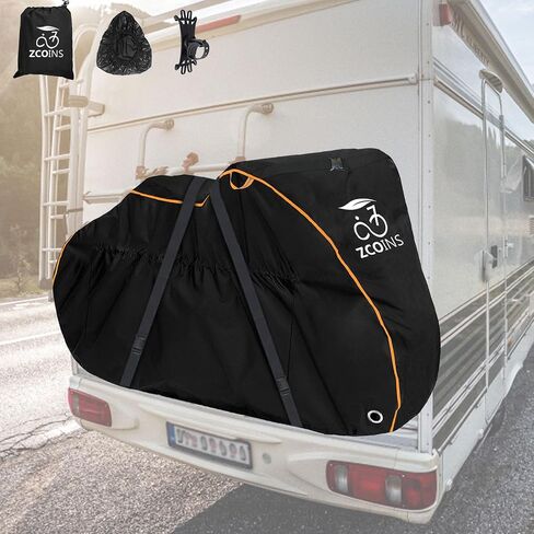 On-Rack Waterproof Bike Cover for 2 Bikes with Lock Holes– Heavy-Duty 600D Reinforced Fabric, Tear-Resistant and Abrasion-Proof, for Transport and Outdoor Storage, Includes Storage Bag in Kuwait