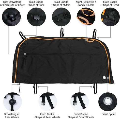 On-Rack Waterproof Bike Cover for 2 Bikes with Lock Holes– Heavy-Duty 600D Reinforced Fabric, Tear-Resistant and Abrasion-Proof, for Transport and Outdoor Storage, Includes Storage Bag in Kuwait