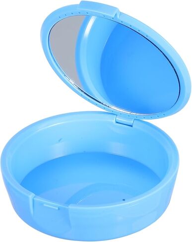 Amosfun Portable Tooth Storage Box Mirror Compact Plastic Retainer Case for Travel Home Use for Organizing Small Accessories Lightweight Design in Saudi Arabia