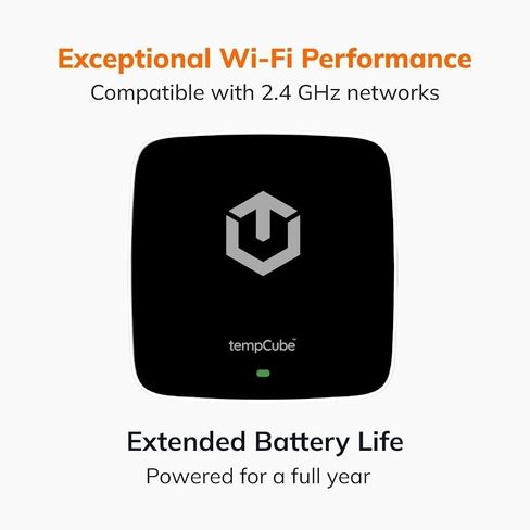 WiFi Temperature & Humidity Sensor | Connects 2.4 GHz – Real-Time 24/7 Monitoring | No Subscription | Data Logger | Unlimited Text/Email Alerts | Ideal for Freezer, Medical & Food Storage in Saudi Arabia