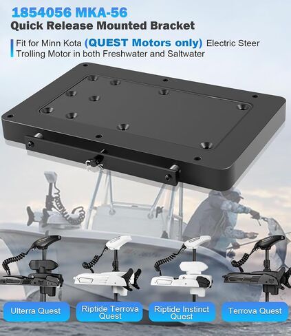 1854056 Quick Release Bracket, Heavy Duty Composite MKA-56 Fit for Minn Kota Terrova, Riptide Terrova, Ulterra, and Riptide Instinct QUEST Trolling Motor, Black Aluminum in Saudi Arabia