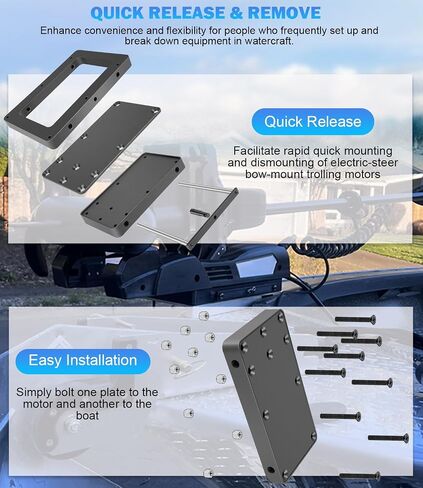 1854056 Quick Release Bracket, Heavy Duty Composite MKA-56 Fit for Minn Kota Terrova, Riptide Terrova, Ulterra, and Riptide Instinct QUEST Trolling Motor, Black Aluminum in Saudi Arabia
