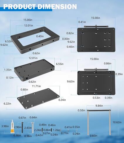1854056 Quick Release Bracket, Heavy Duty Composite MKA-56 Fit for Minn Kota Terrova, Riptide Terrova, Ulterra, and Riptide Instinct QUEST Trolling Motor, Black Aluminum in Saudi Arabia