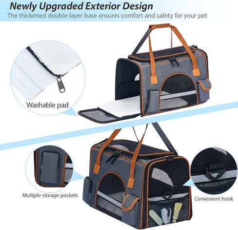 18x11x11 Inches Cat, Dog Carrier– Fits Pets Up to 16 lbs, Anti-Collapse Design, Multiple Storage Pockets, Cat Carrier Soft Ideal for Medium Cats, Puppy, Rabbits and Other Small Animals in Kuwait