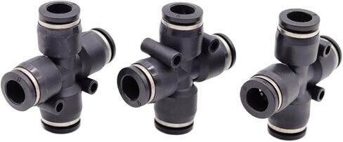 3pc موصل التوصيل السريع بوتيك أسود رباعي الاتجاه مستقيم PZA-08PZA-10 موصل موصل أنابيب الهواء الهوائية الهوائية (PZA-4) in Kuwait