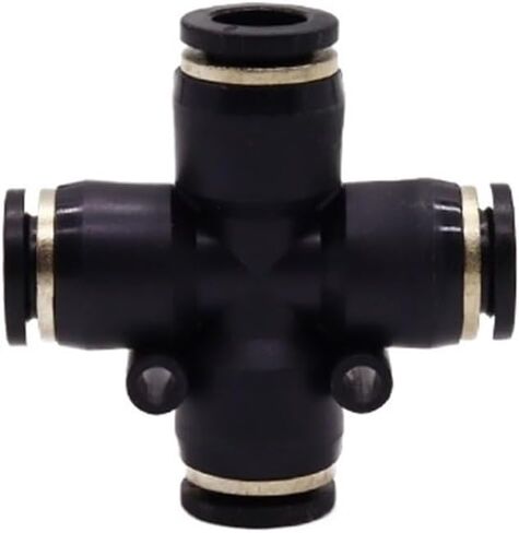 3pc موصل التوصيل السريع بوتيك أسود رباعي الاتجاه مستقيم PZA-08PZA-10 موصل موصل أنابيب الهواء الهوائية الهوائية (PZA-4) in Kuwait