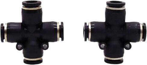 3pc موصل التوصيل السريع بوتيك أسود رباعي الاتجاه مستقيم PZA-08PZA-10 موصل موصل أنابيب الهواء الهوائية الهوائية (PZA-4) in Kuwait