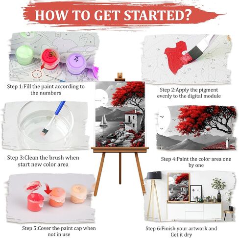 MAXBYE Cute Cats Paint by Numbers Kit for Adults, Kids' Paint by Number Kits, Animal Paint by Numbers Kits for Beginner, DIY Acrylic Color by Number on Canvas for Home Wall Decor Gift 12X16 in in Saudi Arabia