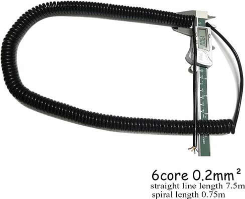 1PC كابل حلزوني للسيارات الحلزوني 6 CORE/ 8 CORE CORMED COPPER COPPER SPIRAL CABLE لأدوات آلة CNC (تمتد 2.5 م ، 8core 0.2mm2) in Saudi Arabia