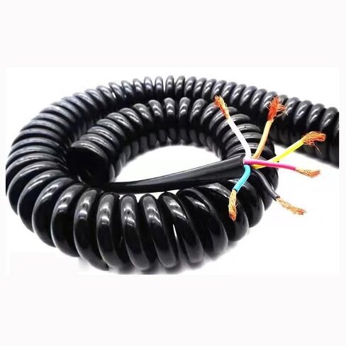Gauge Copper Wire, 1PC 6-Core Spring Telescopic Wire 24AWG Spiral Cable 0.2 Square Millimeter 2.5m /5m /7.5m Black Color Power Cord Expandable Wire Cable(2.5m) in Saudi Arabia