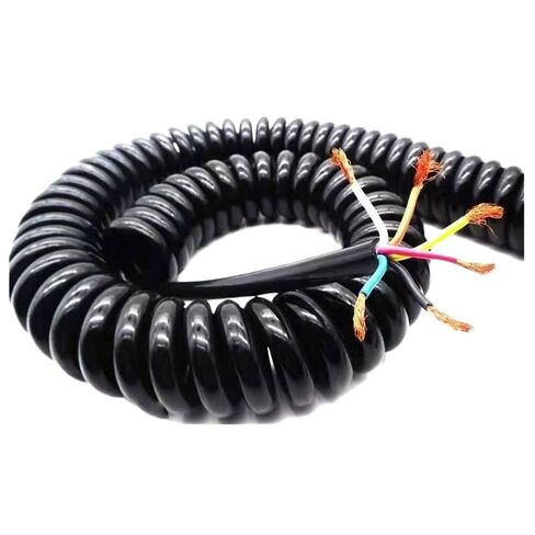 Gauge Copper Wire, 1PC 6-Core Spring Telescopic Wire 24AWG Spiral Cable 0.2 Square Millimeter 2.5m /5m /7.5m Black Color Power Cord Expandable Wire Cable(2.5m) in Saudi Arabia