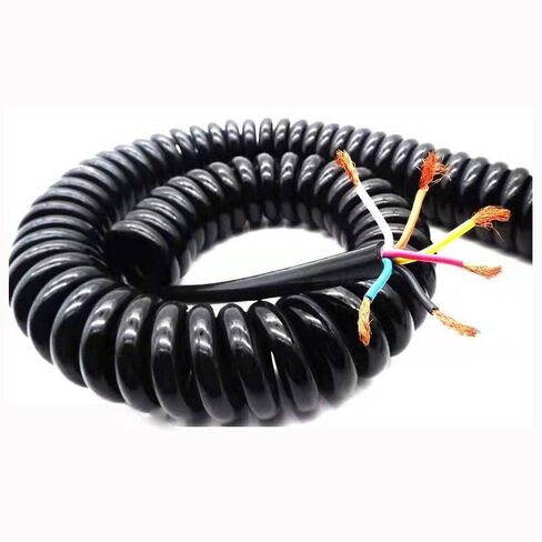 Gauge Copper Wire, 1PC 6-Core Spring Telescopic Wire 24AWG Spiral Cable 0.2 Square Millimeter 2.5m /5m /7.5m Black Color Power Cord Expandable Wire Cable(2.5m) in Saudi Arabia