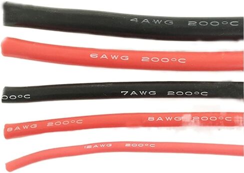 سلك النحاس المقياس ، 1M سلك السيليكون 12awg 14awg 15awg 16awg 18awg 20awg 22awg 26awg 28awg 30awg أسود حمراء مقاومة للحرارة كابل السيليكون الناعم السيليكون (الأسود ، 24awg) in Saudi Arabia
