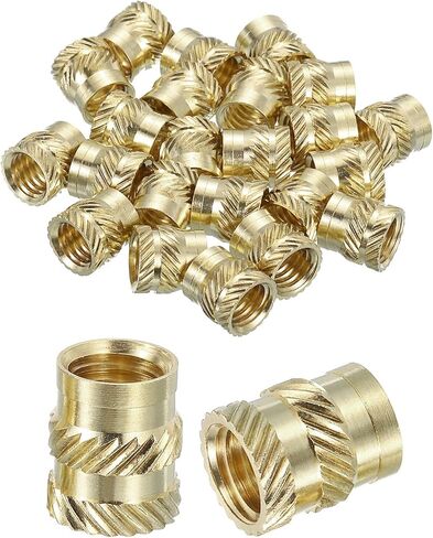 #US 25pcs Knurled Insert Nuts M8 X 12mm L X 10mm OD Brass Heat Set Insert Nuts in Saudi Arabia