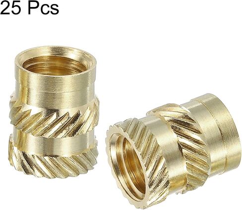 #US 25pcs Knurled Insert Nuts M8 X 12mm L X 10mm OD Brass Heat Set Insert Nuts in Saudi Arabia