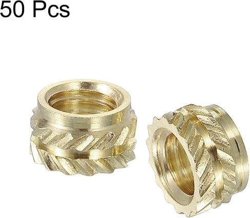 #us 50pcs knuert insert المكسرات M5 x 4mm l x 7mm OD. in Saudi Arabia