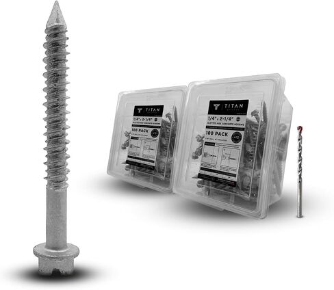 200-Pack High-Performance 1/4-in x 2-1/4-in 410 Stainless Steel Hex-Head Concrete Screws in Kuwait