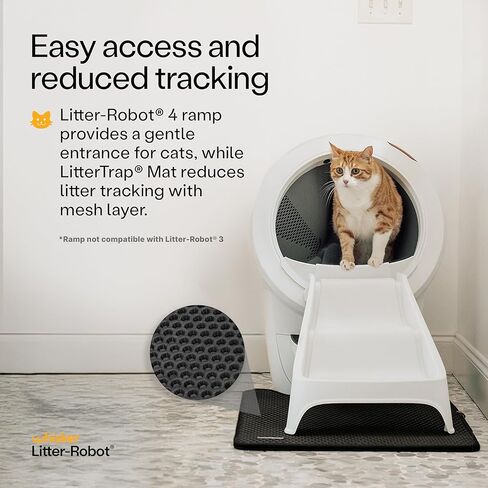 Litter-Robot 4 من Whisker، أبيض - صندوق فضلات القطط أوتوماتيكي ذاتي التنظيف، يساعد على تقليل روائح صندوق الفضلات، يعمل مع أي فضلات متكتلة، ضمان لمدة عام من WhiskerCare in Kuwait